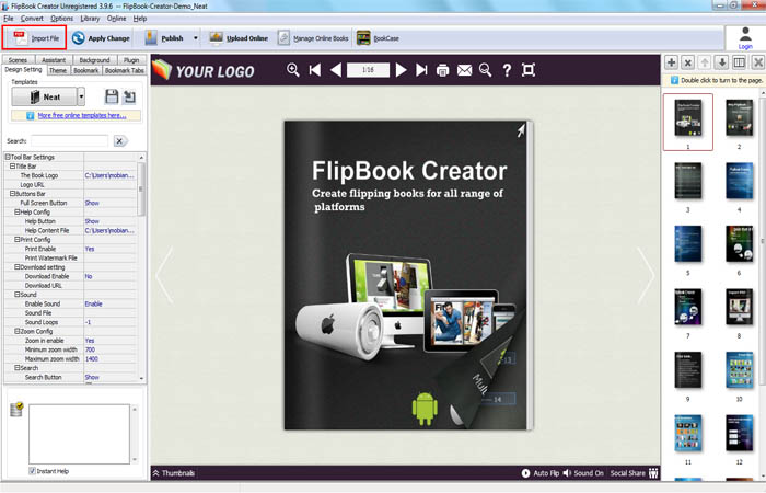create new flipbook in flipbook creator