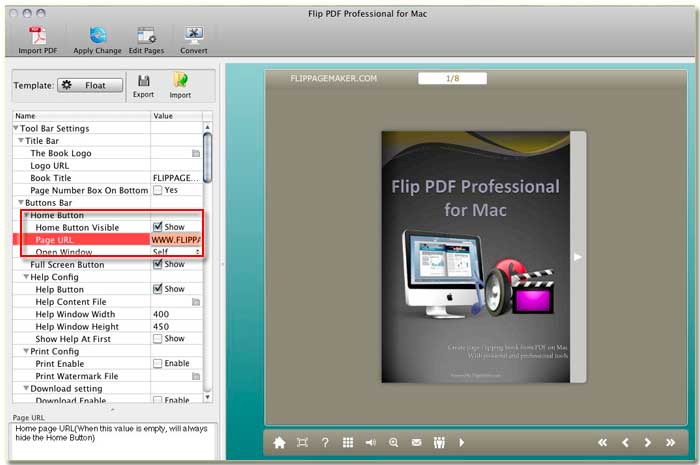 MAC version flipmaker Home button