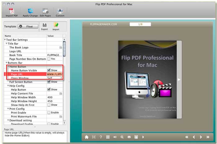 MAC version flipmaker Home button