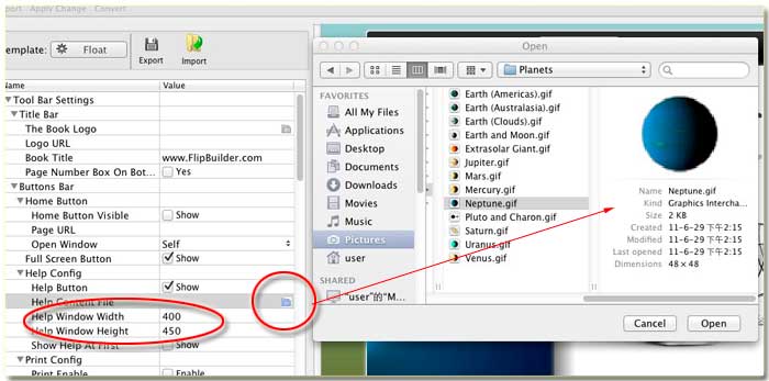 MAC flipbook creator help image custom