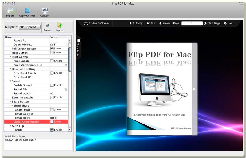 Mac FlipBook Creator main interface