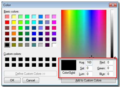 RGB color panel