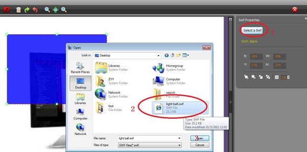 choose swf file