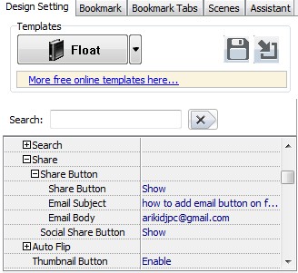 How can I Add Email button on flipbook by Flip Magazine Software