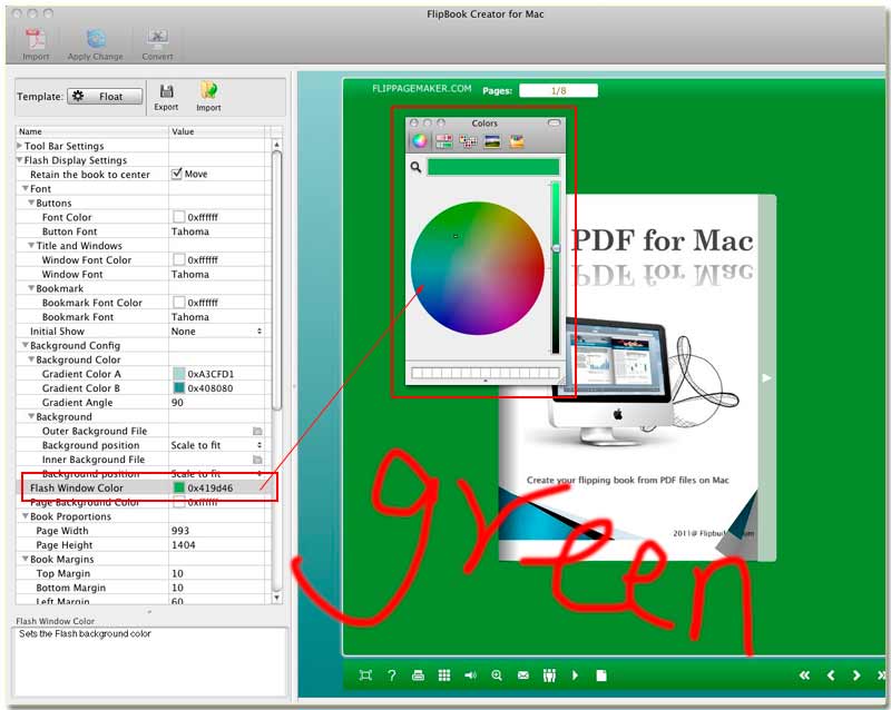 Teach you custom suitable gradient background with FlipBook Creator for MAC in 1 minute.