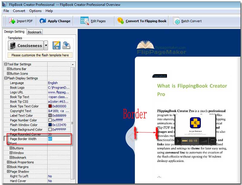 Change the border on the Conciseness template