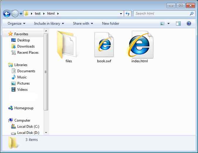 folder contain flash flipbook files