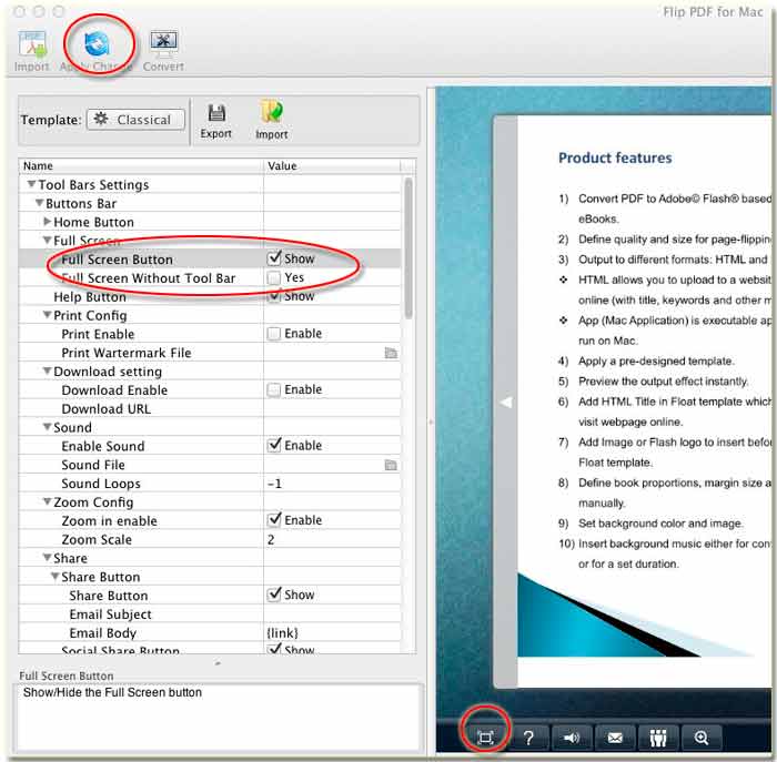 Mac flipbook creator hide tool bar in full screen mode