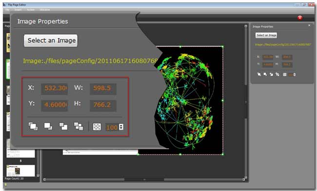 margin, width and height, opacity settings