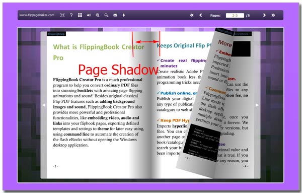 page shadow demonstration
