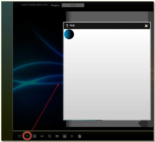 Preview the customed help button on MAC version FlipBook Creator