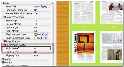 select right to left reading mode