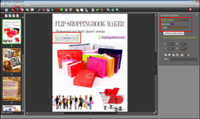 Flip ShoppingBook Maker add text button