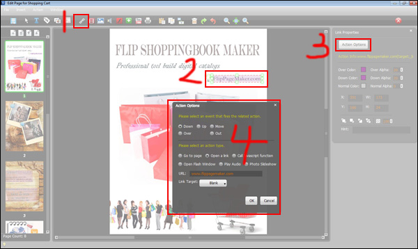 Flip Shopping Book Maker embed hyperlinks