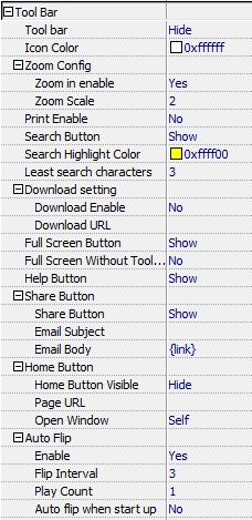 tool bar settings