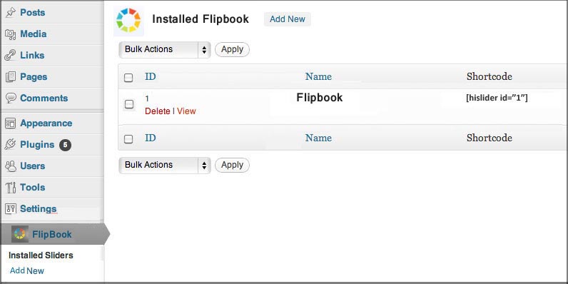 Activate the Flipbook Plugin