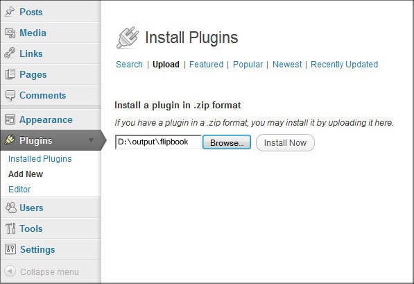 Install the Flipbook Plugin in WordPress