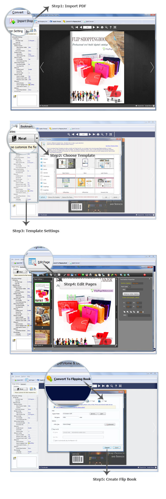 steps for Powerpoint to Flip ShoppingBook Maker