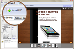 User-friendly UI of FlipBook Creator for iPad