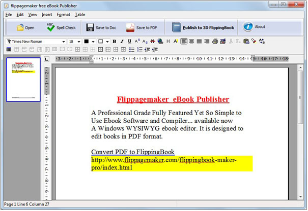 Screenshot of Free eBook Publisher