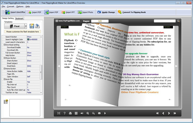 FlipPageMaker Flipbook Maker for LibreOffice screenshot FlipPageMaker Flipbook Maker for LibreOffice screenshot