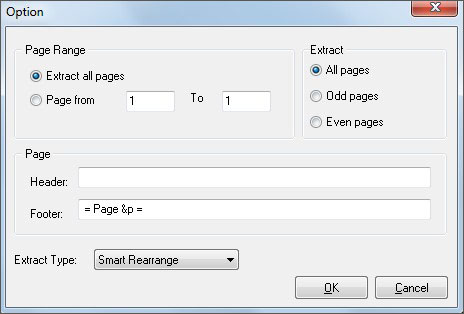 free pdf to text - Options settings