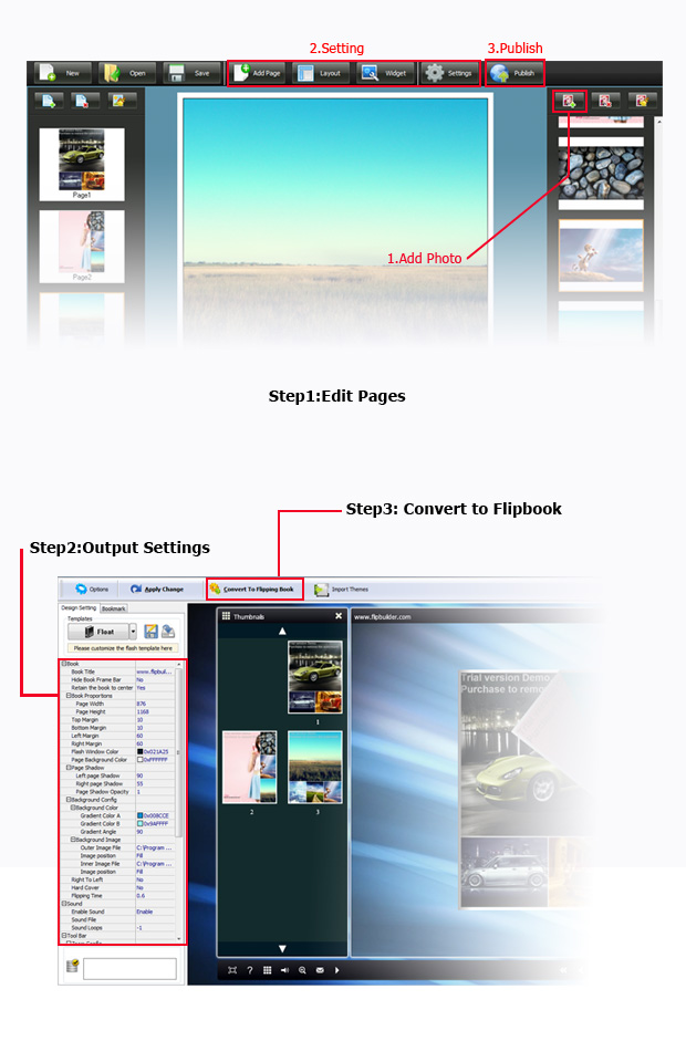 screenshots for Photo to FlipBook maker