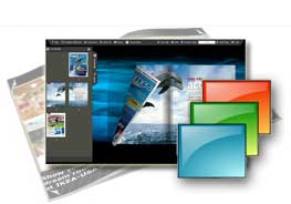 Pure Blue theme of templates help quick building page-flipping books